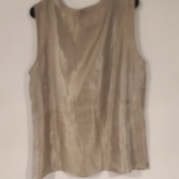 KASPER Shimmering Gold Sleeveless Blouse - Picture 4 of 5